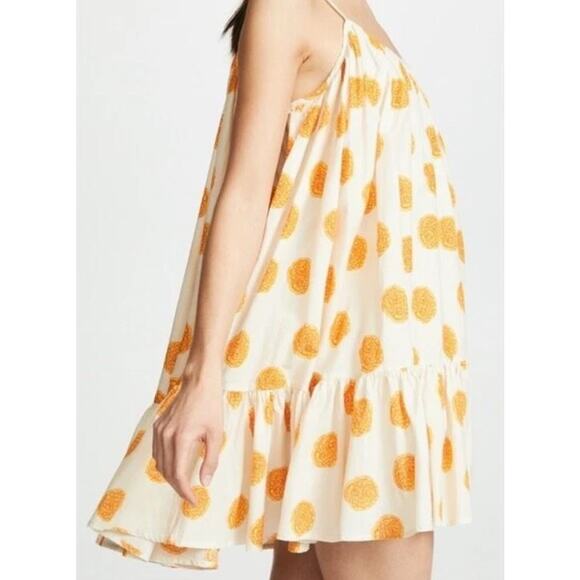 Rhode Resort Nalla Belted Floral Print Tiered Mini Dress Marigold Womens Size XS - Picture 5 of 9